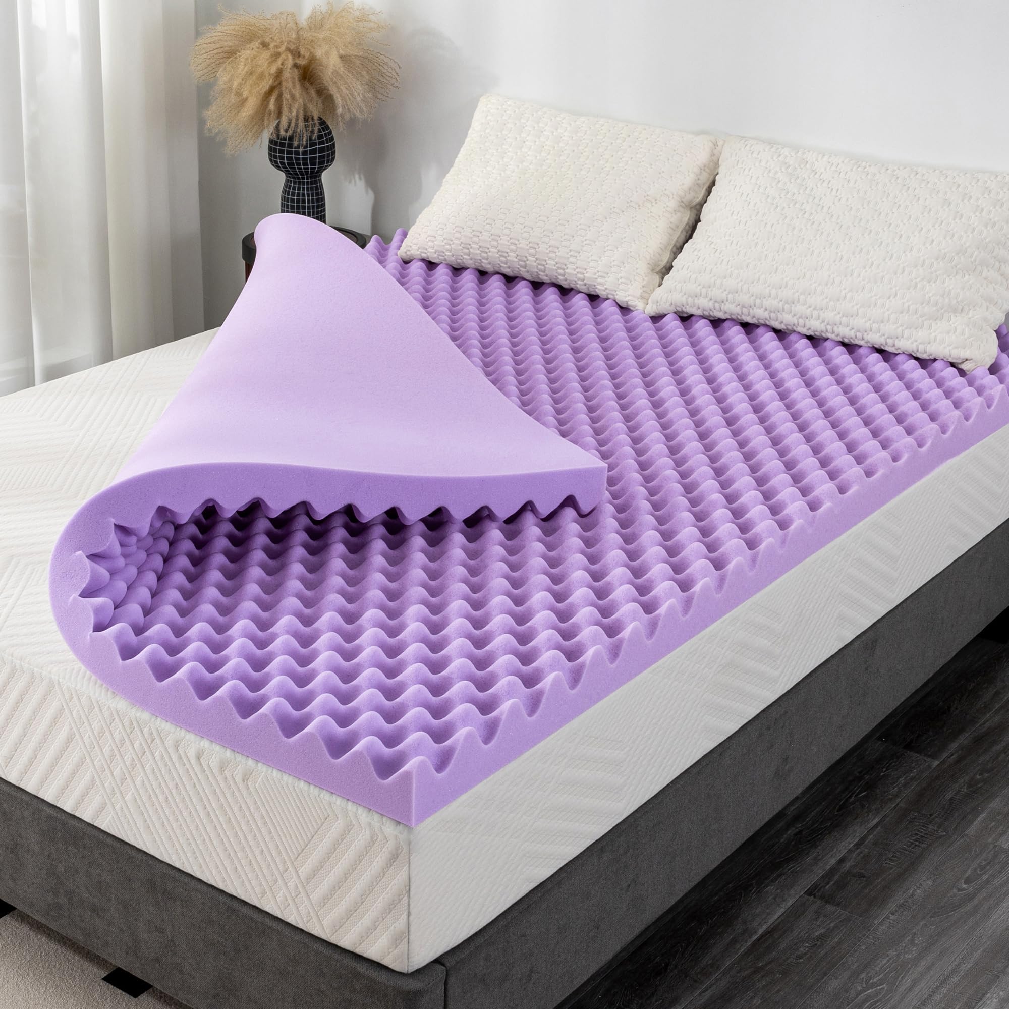 MLILY 2-inch egg crate twin topper adds cushioning for comfort