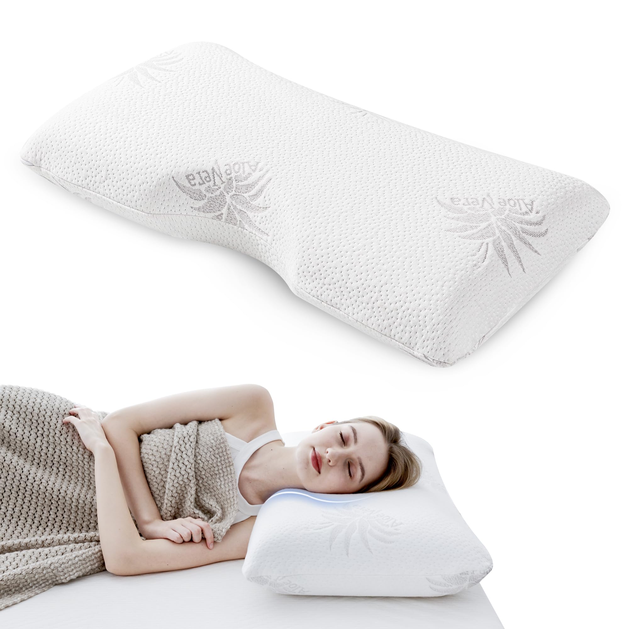 MLILY EGOHOME cervical neck pillow with memory foam core for tailored neck support.
