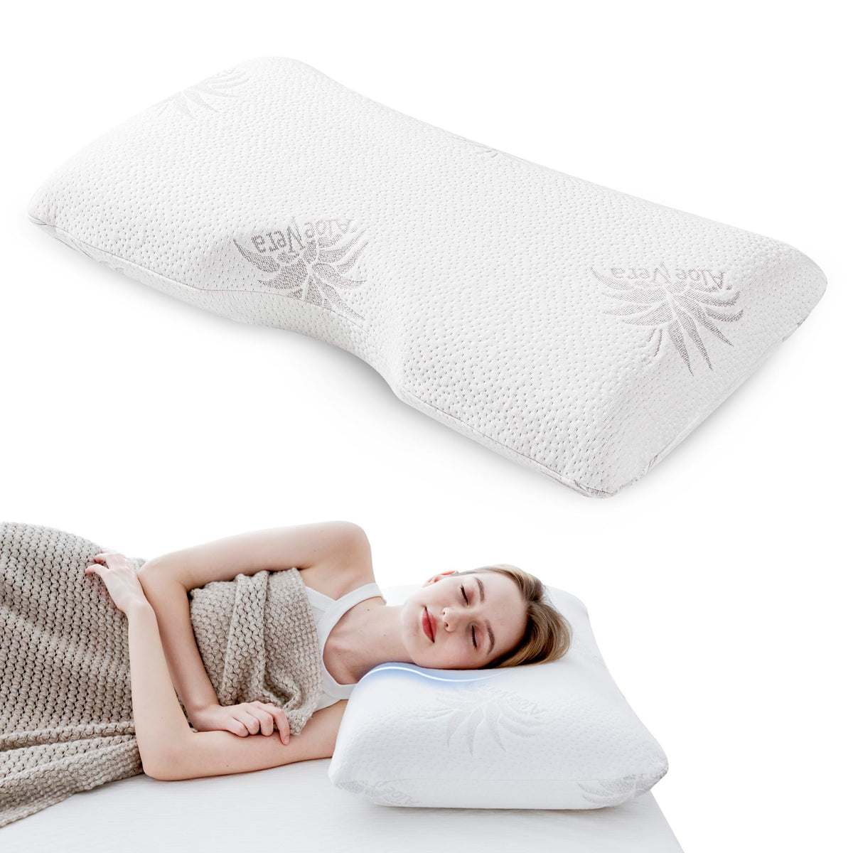 MLILY EGOHOME cervical neck pillow with memory foam core for tailored neck support.