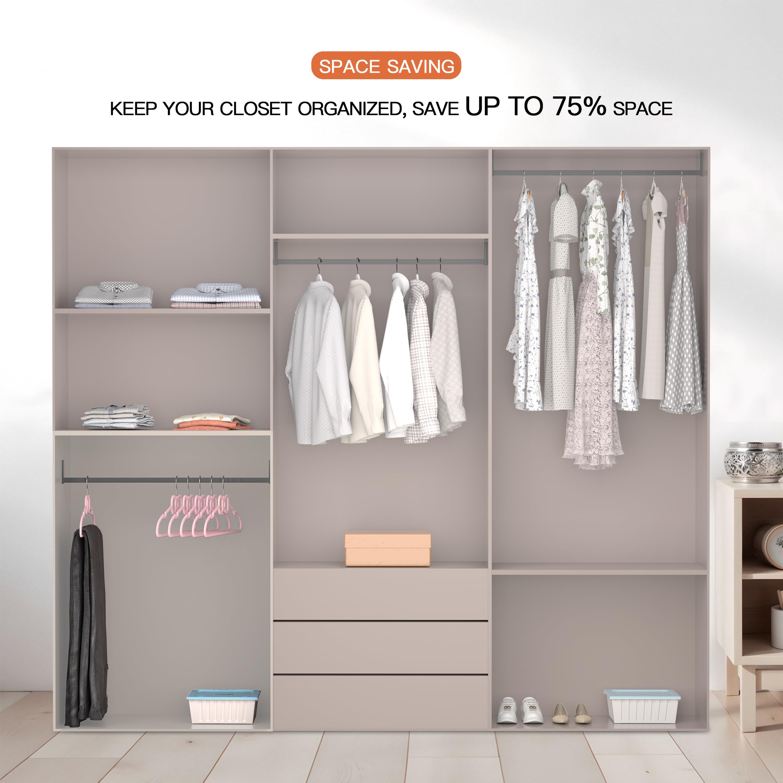 MLKJHHI 60-pack value set keeps closet organized with replacements.