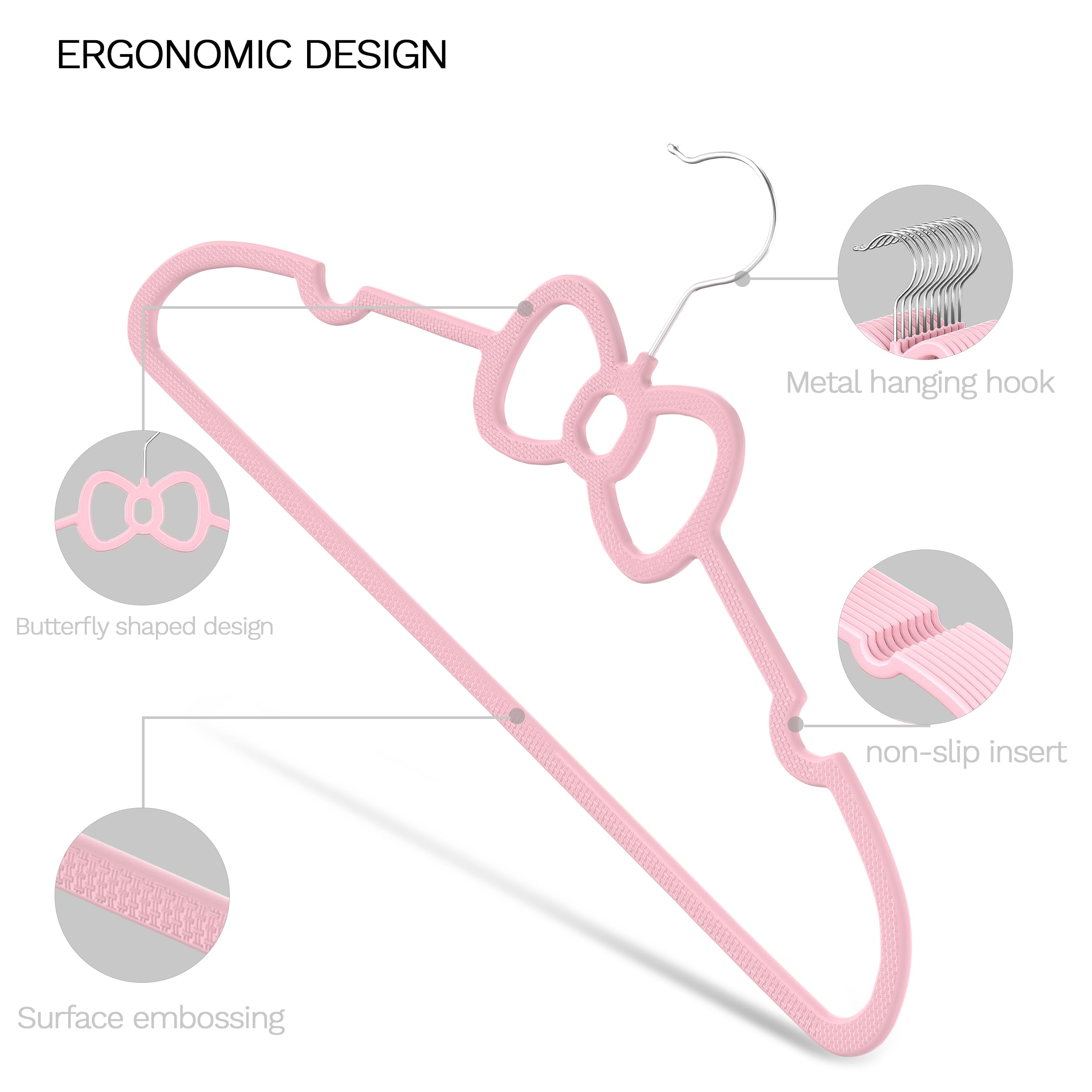 MLKJHHI kid hanger with 360-degree swivel hook for effortless closet arrangement.