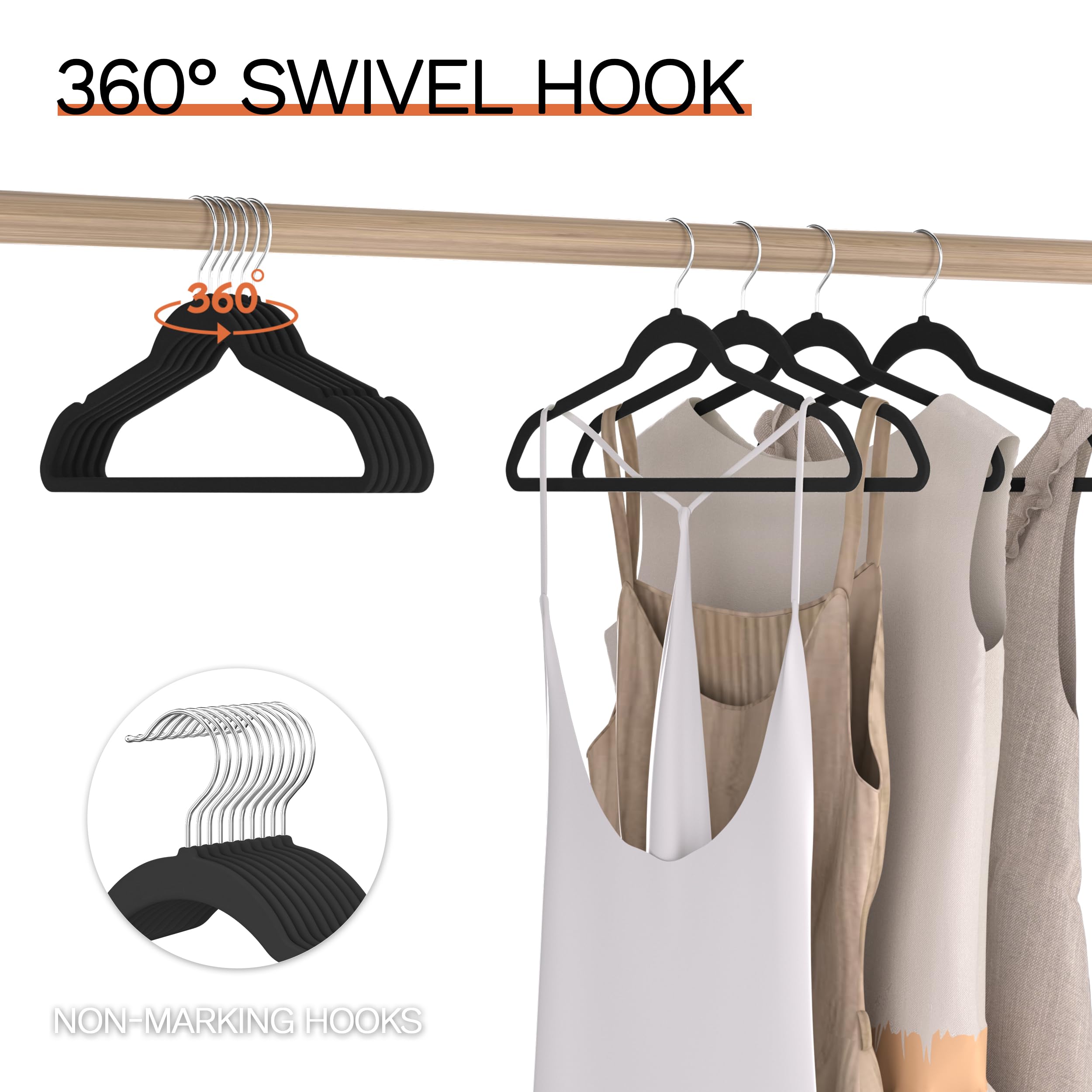 MLKJHHI 360-degree swivel hook keeps clothes aligned in any direction.