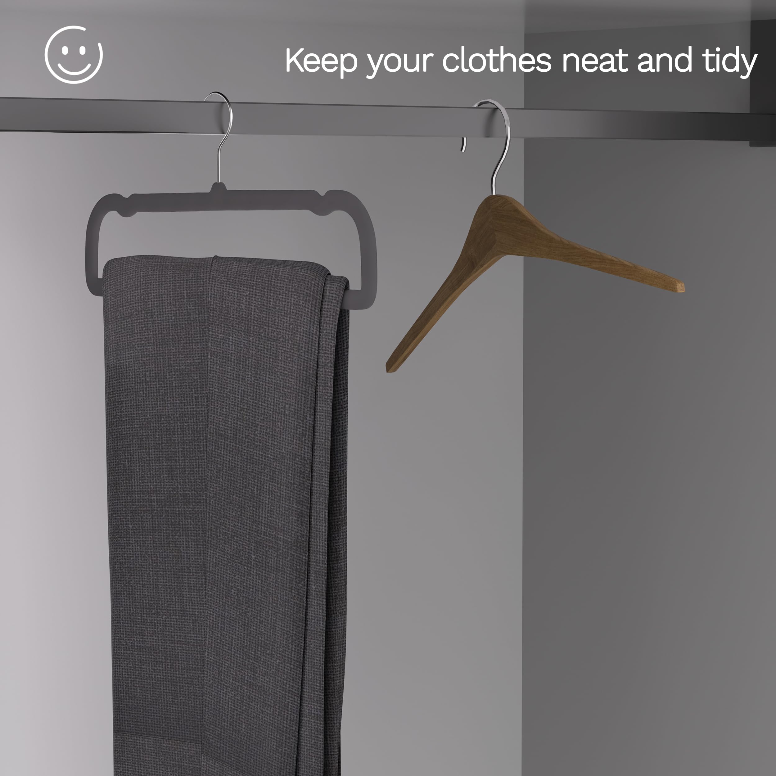 MLKJHHI versatile hanger for jeans, towels, linens, and scarves.