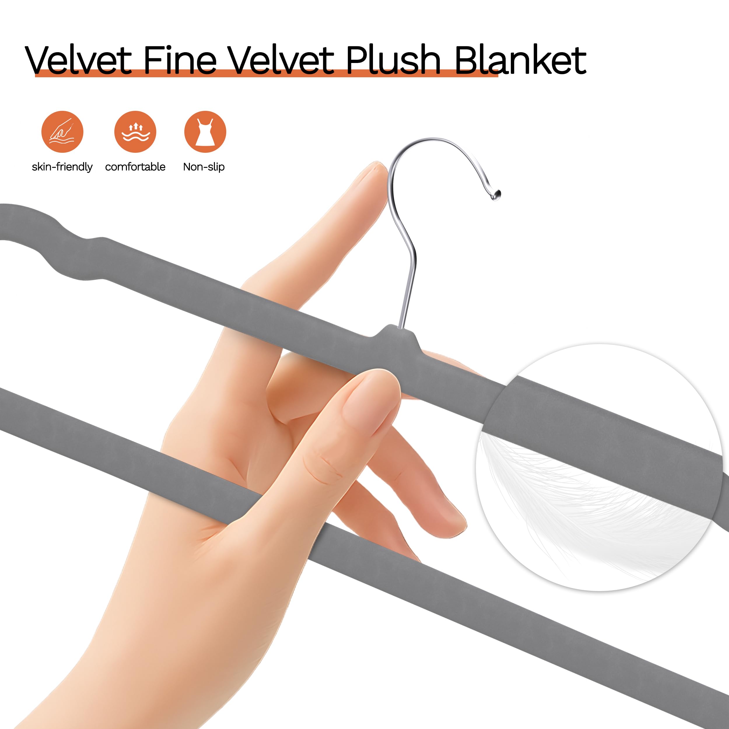 MLKJHHI anti-slip velvet hanger keeps heavy pants in place.