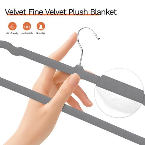 MLKJHHI anti-slip velvet hanger keeps heavy pants in place.