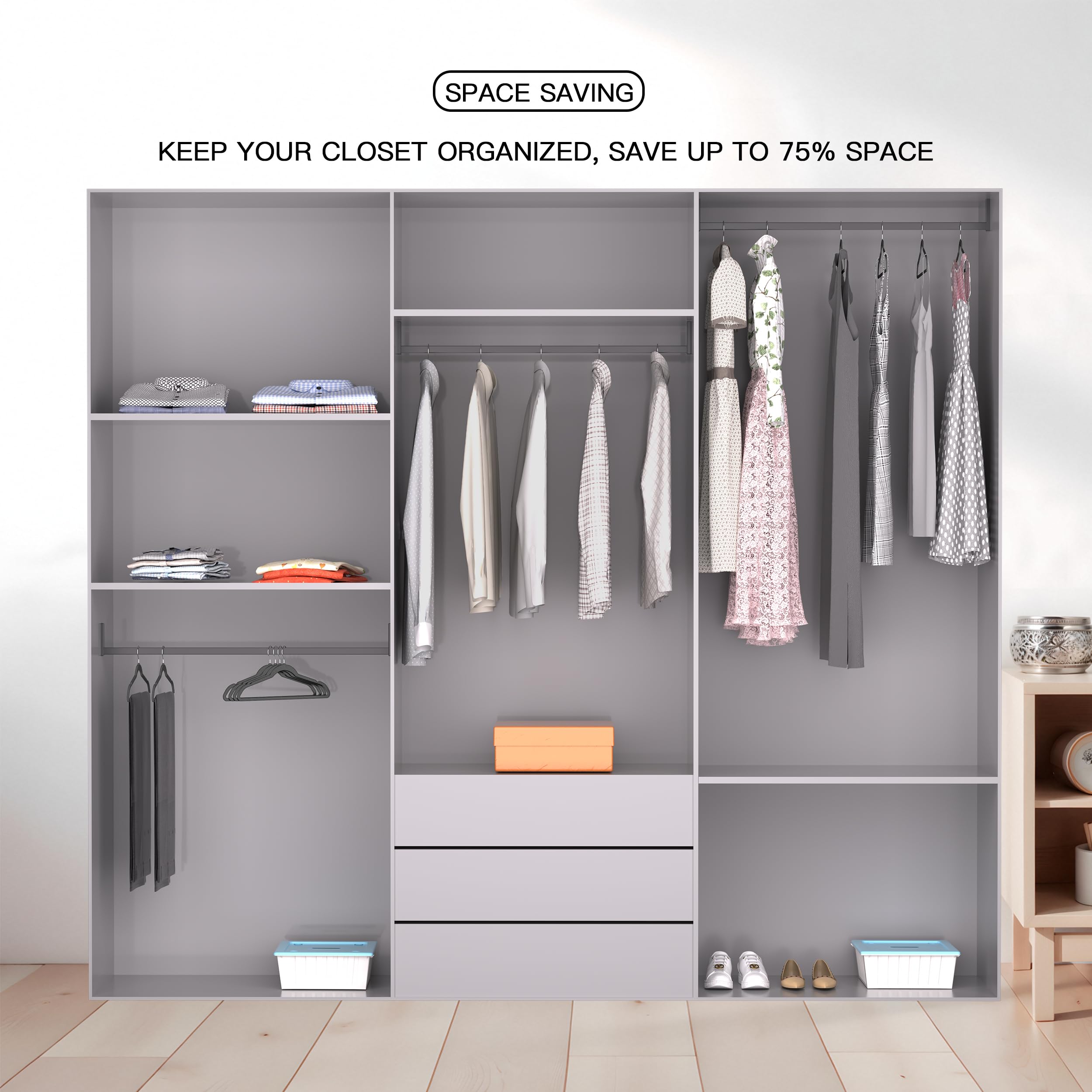 MLKJHHI travel-friendly hangers ease packing and unpacking.