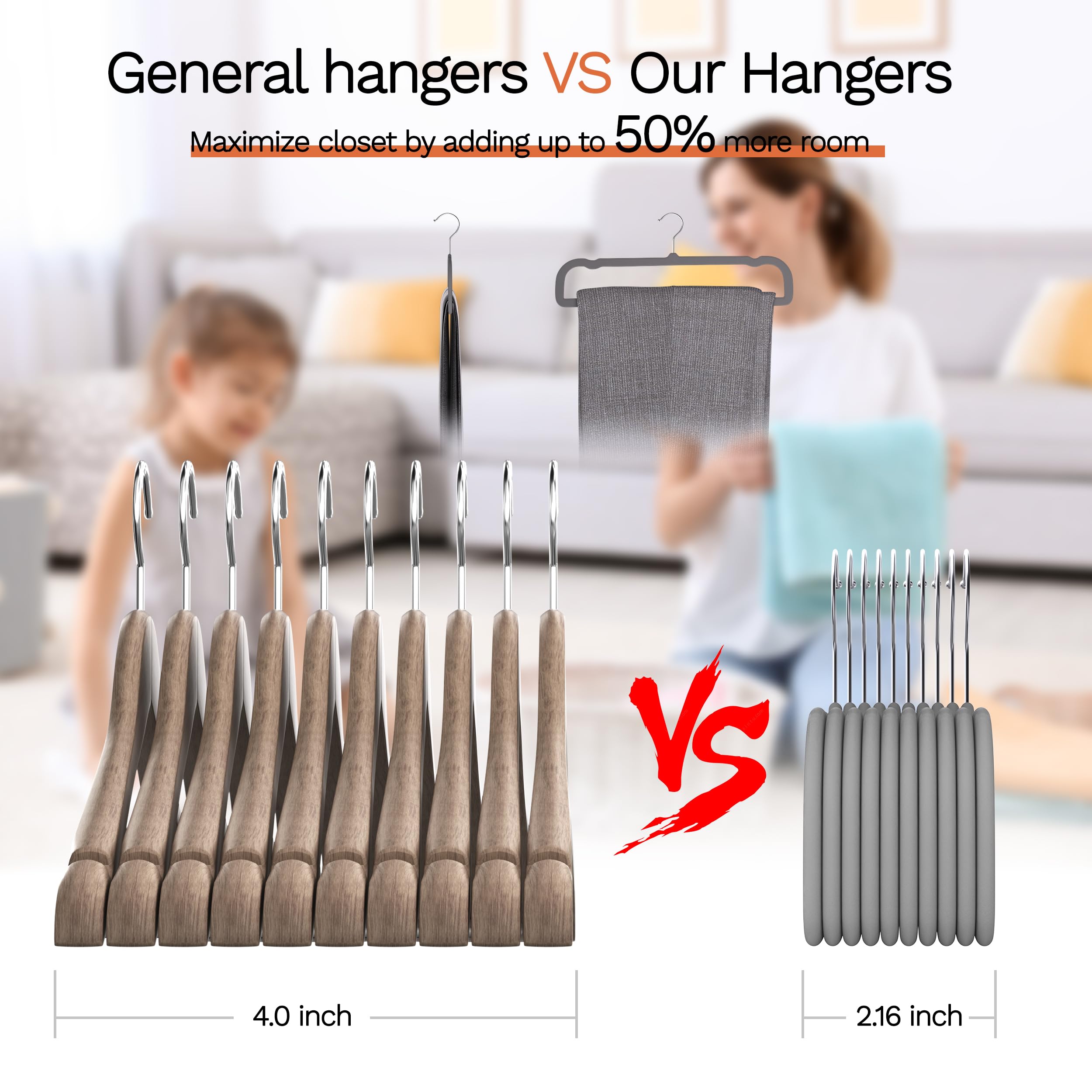 MLKJHHI 13.78-inch width keeps garments aligned and organized.