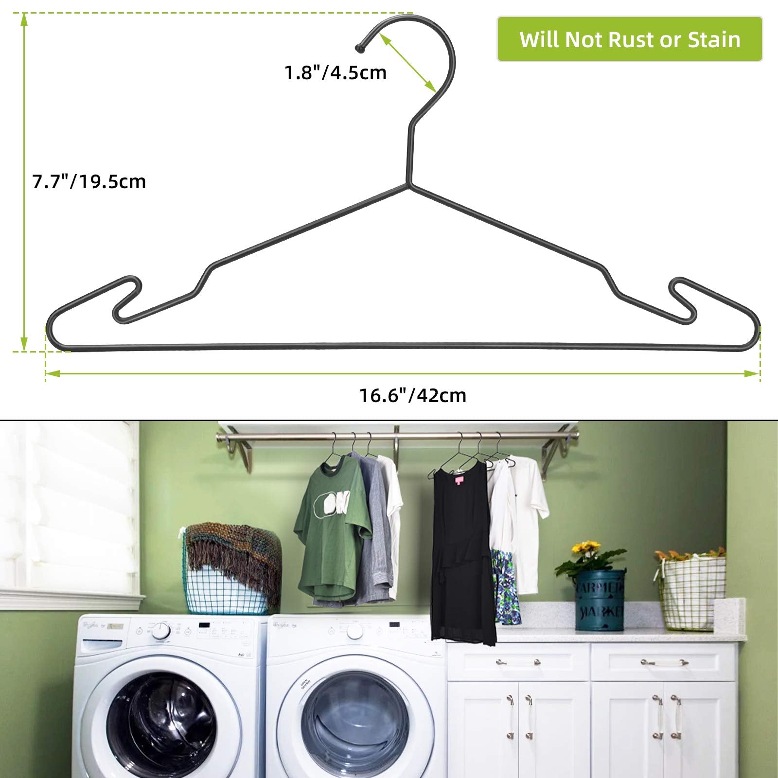 MLMD Lux heavy-duty hangers support up to 25 lbs for heavier garments.
