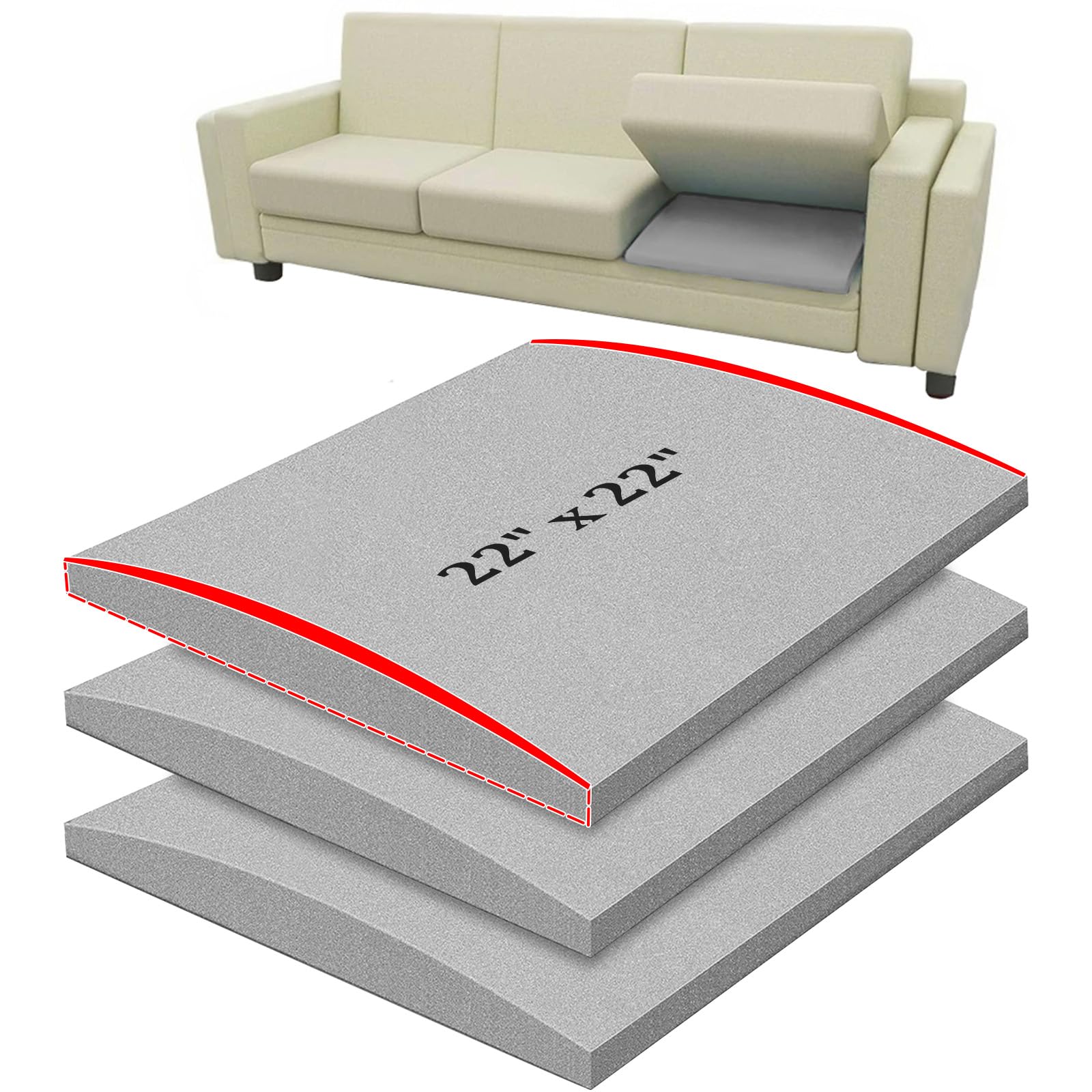 MLMTFI 22x22 couch cushion support targets sagging seats for precise lift.