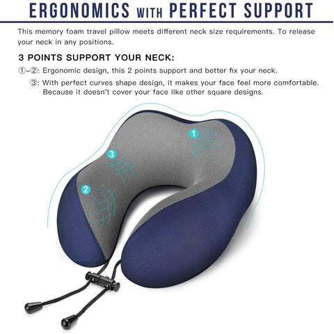 MLVOC travel pillow adjustable strap for a customizable fit.