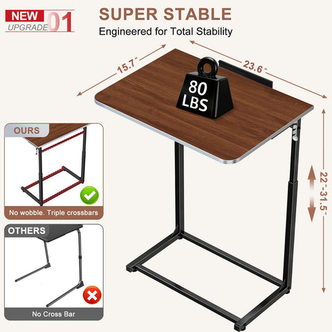 MLZLLL heavy-duty folding end table with reinforced legs provides stability