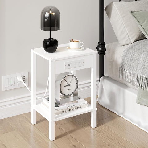MMEOLUOOK bedside table helps fit compact bedrooms and apartments.