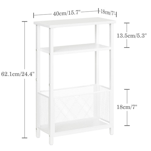 MMEOLUOOK narrow side table 3-tier design with adjustable feet for stability.
