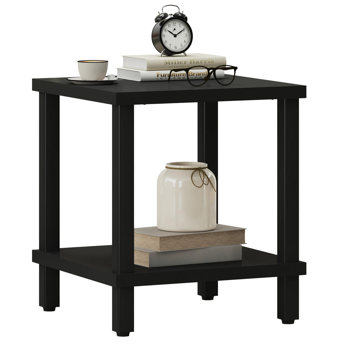 MMEOLUOOK large end table with square top, ideal for lamps and decor.