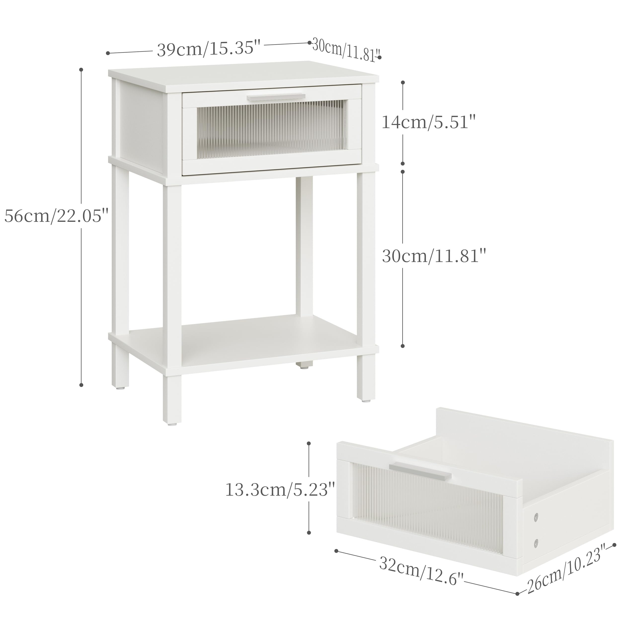MMEOLUOOK storage shelves end table for books and drinks