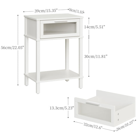 MMEOLUOOK storage shelves end table for books and drinks