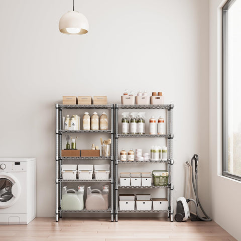 MMZG 1250lbs adjustable shelves demonstrate customizable storage height.