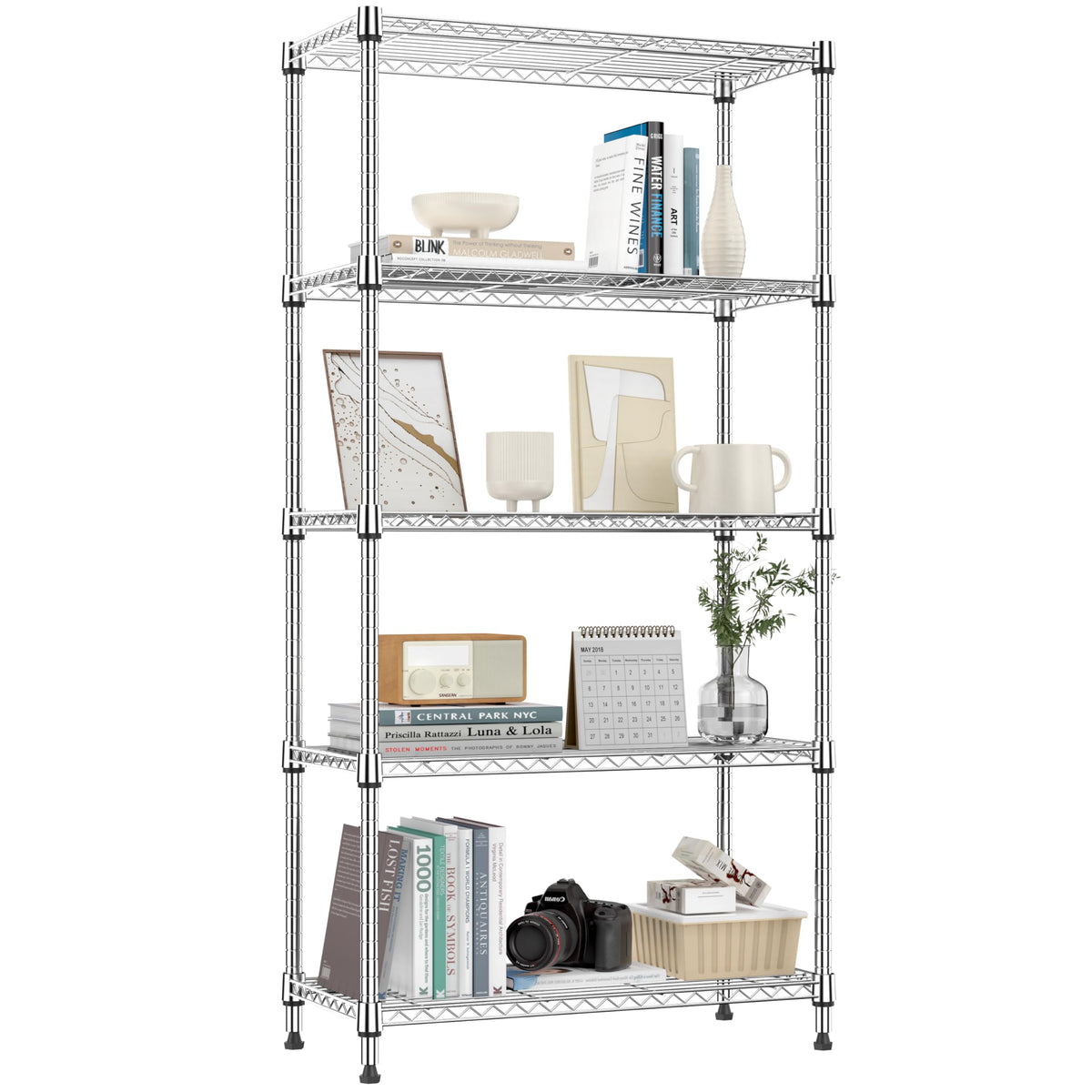 MMZG 1250lbs five-tier shelf full unit ideal for versatile storage in tight spaces.