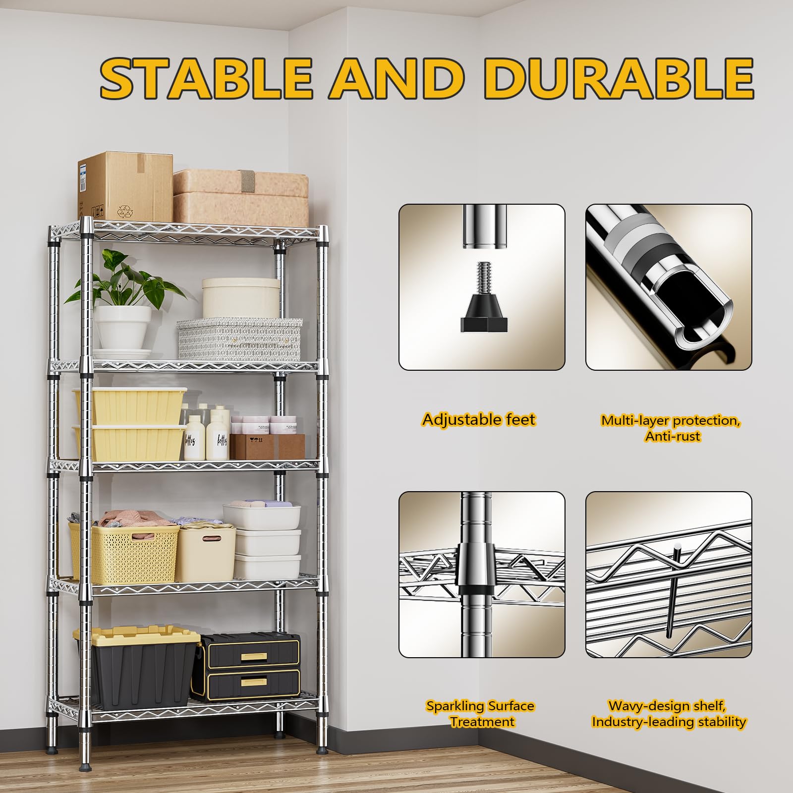 MMZG 1250lbs coating resists moisture for bathrooms and kitchens.