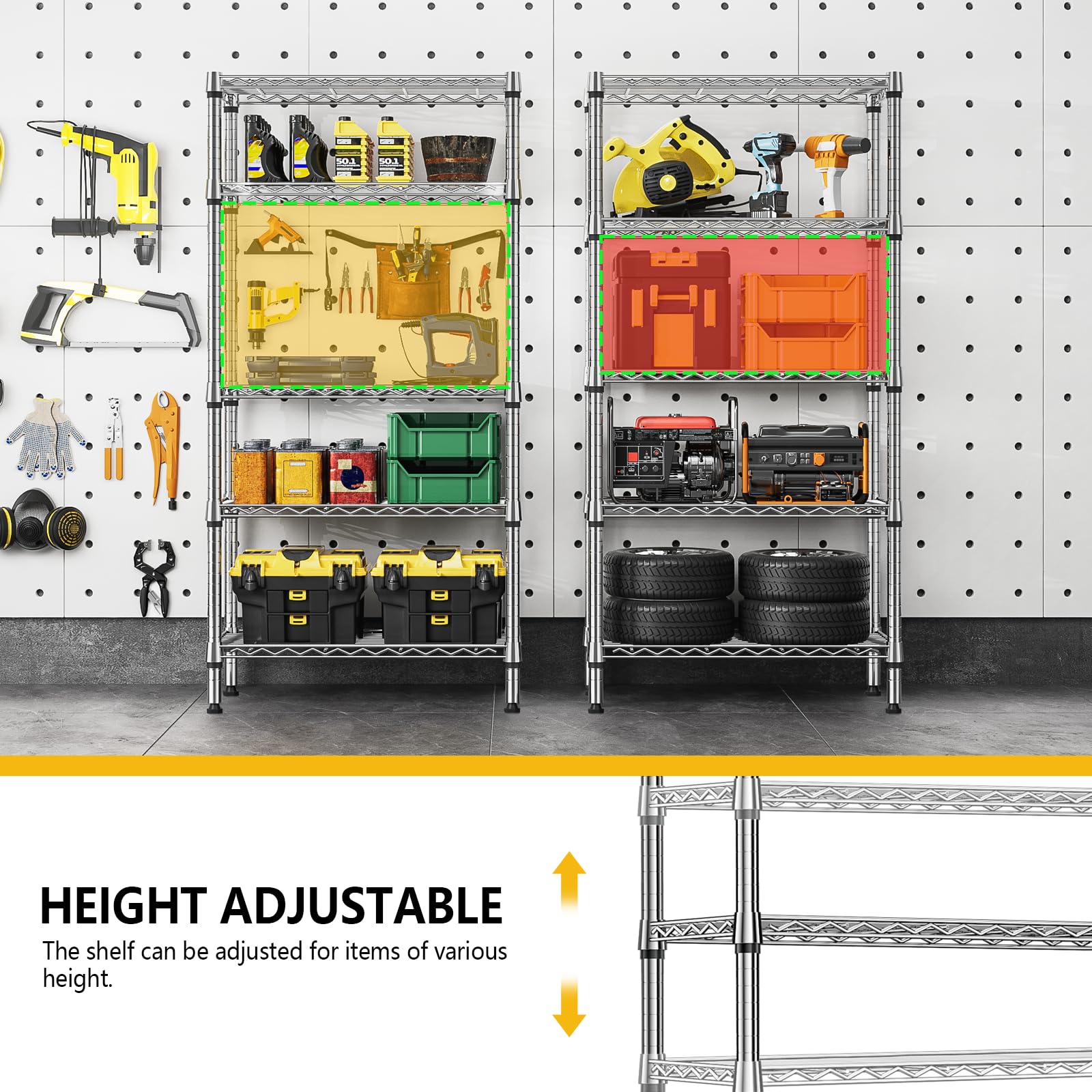 MMZG 1250lbs weight capacity ensures sturdy storage of heavy items.