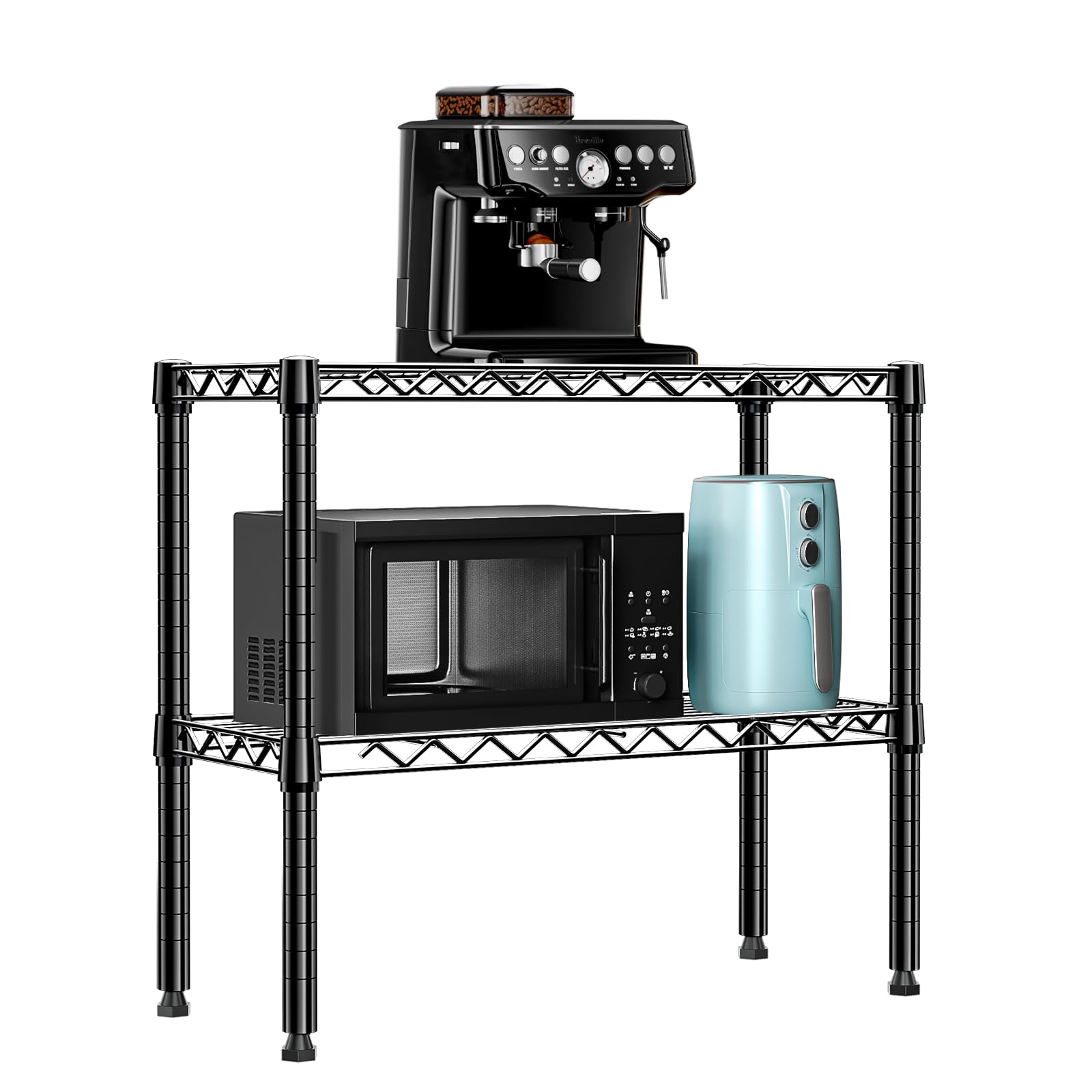 M MZG 2-tier storage rack front view for compact spaces