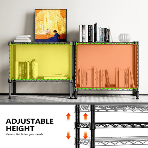 M MZG 2-tier storage rack in kitchen pantry for organized space