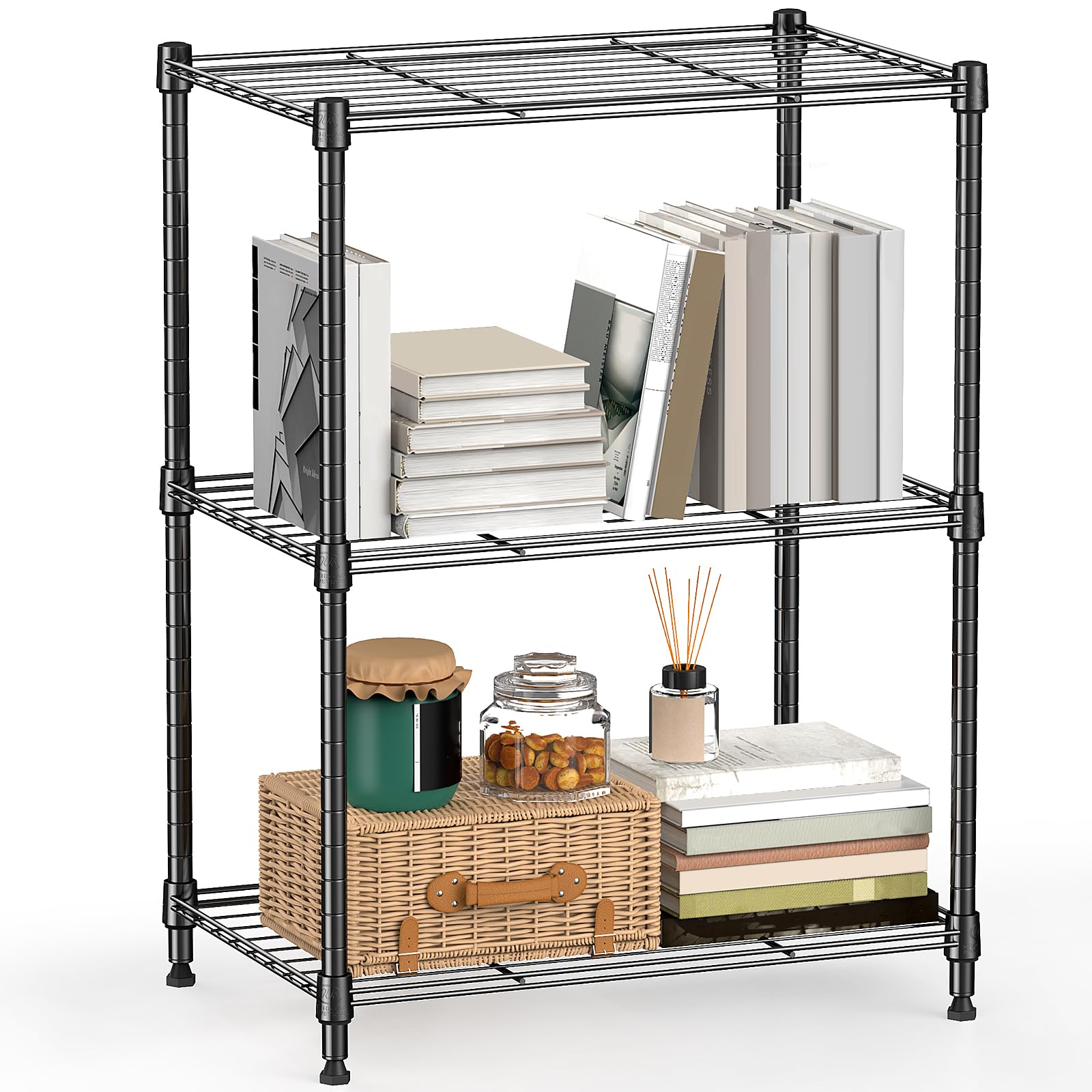 MMZG steel shelving unit front view showing versatile storage capacity