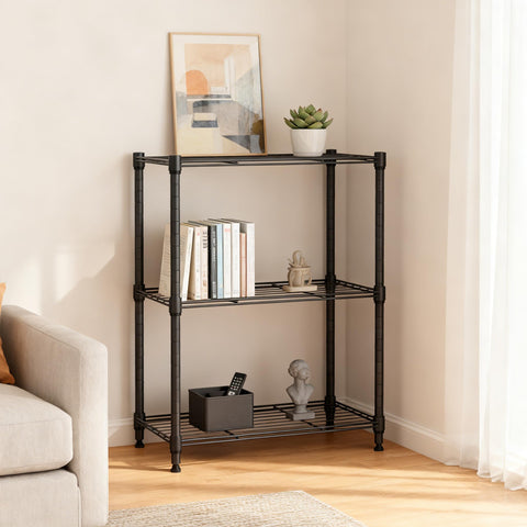 MMZG adjustable shelves on the steel rack for flexible height options