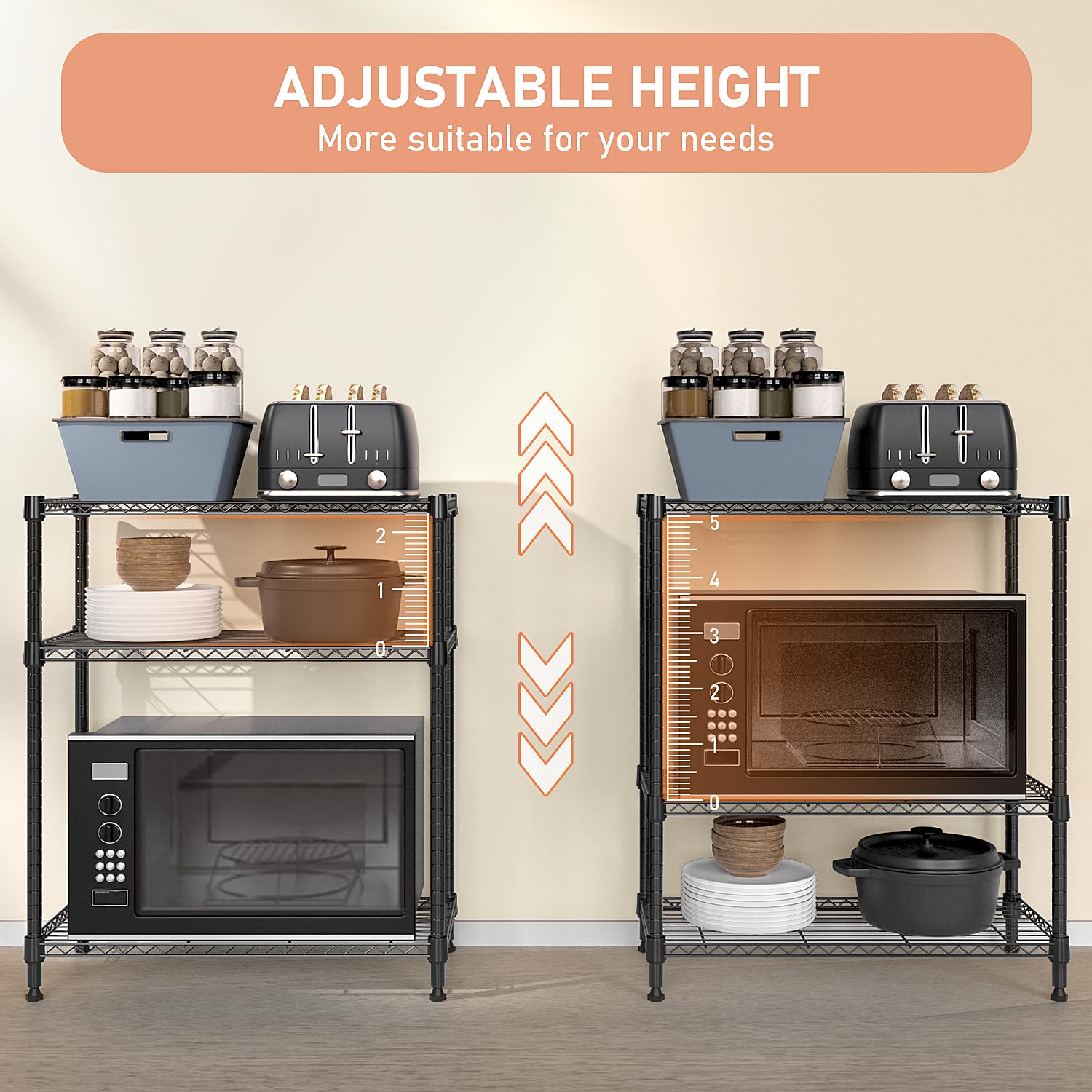 M MZG pantry organization on adjustable shelves keeps items accessible