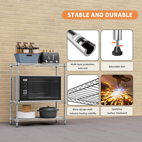 mmzg adjustable shelf heights let you fit tall containers and varied items.