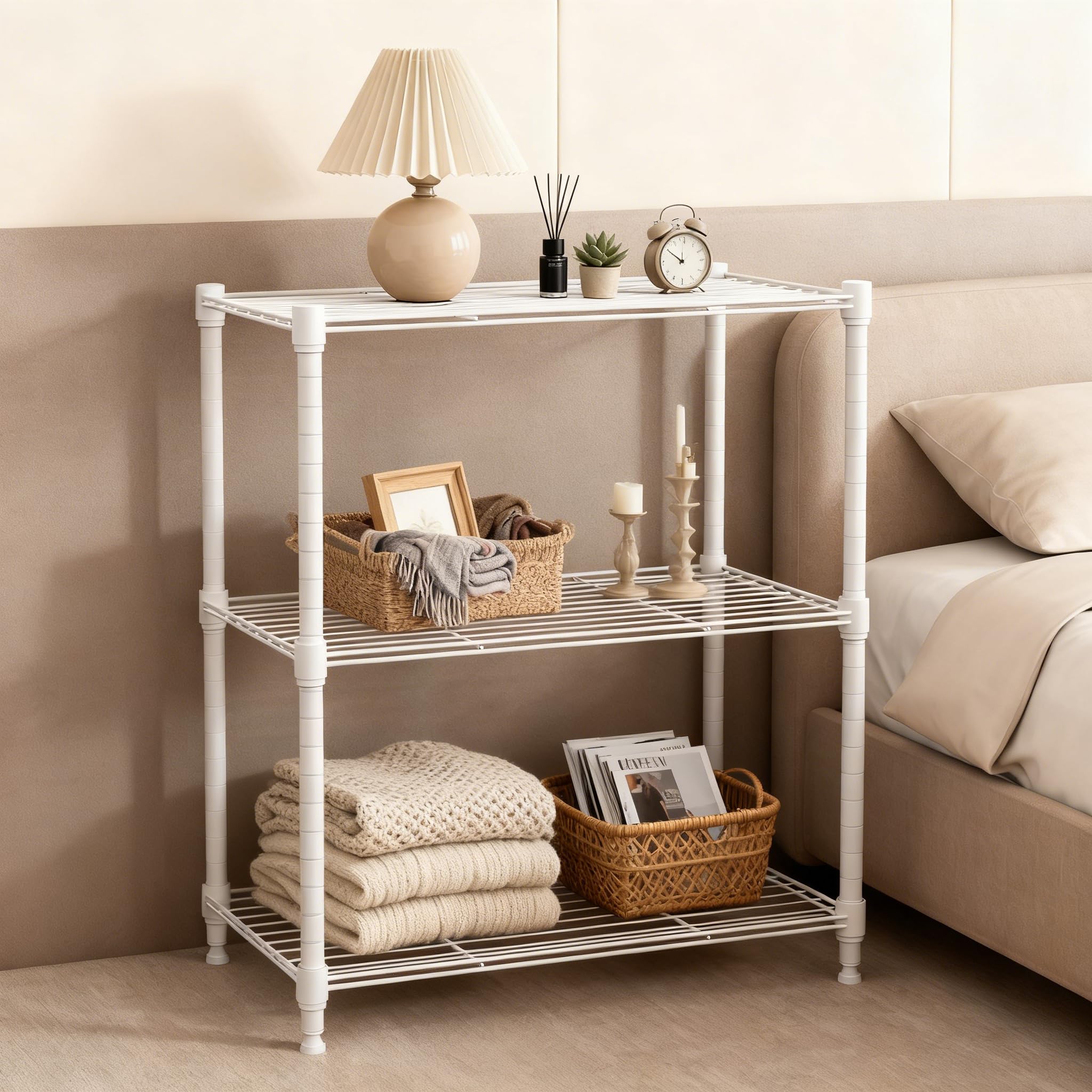 MMZG easy-assembly shelving with tool-free setup in minutes.