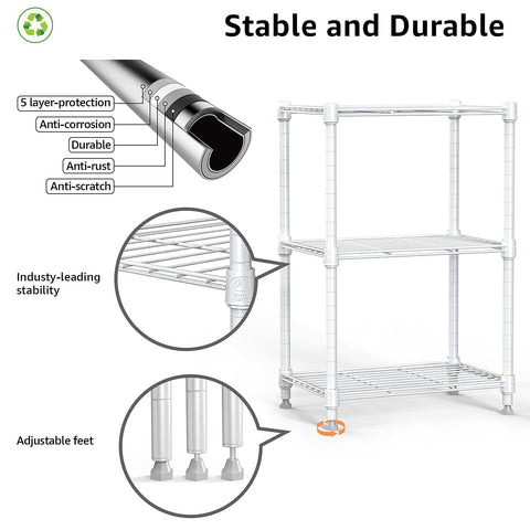 MMZG heavy-duty wire rack supports pantry, tools, and supplies.