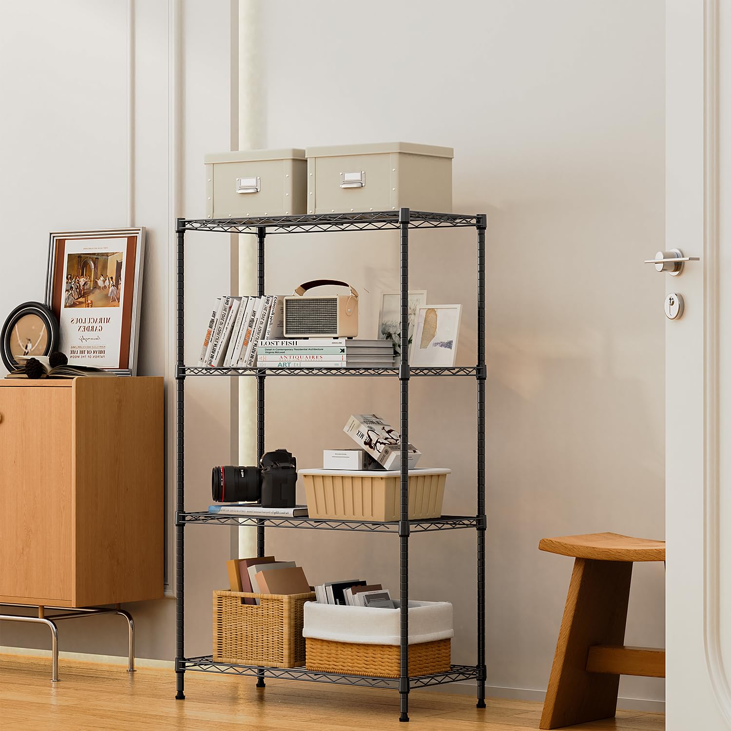 M MZG kitchen pantry organization demonstrates compact storage in tight spaces.