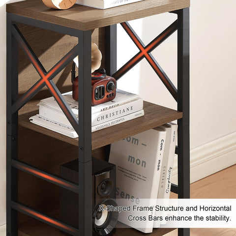 MNEETRUNG adjustable feet keep the shelf level on uneven floors.