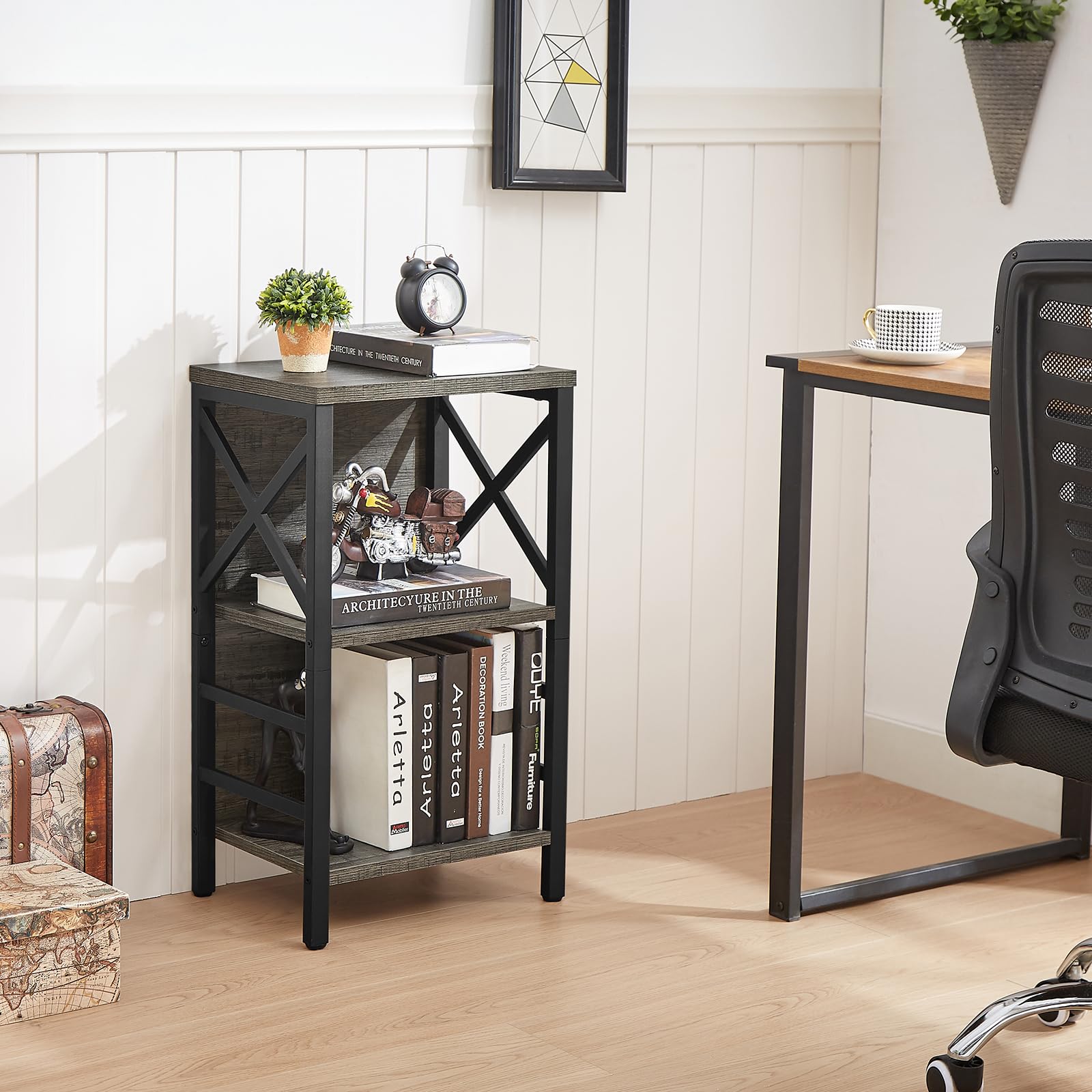MNEETRUNG small bookcase backboard detail prevents items from falling