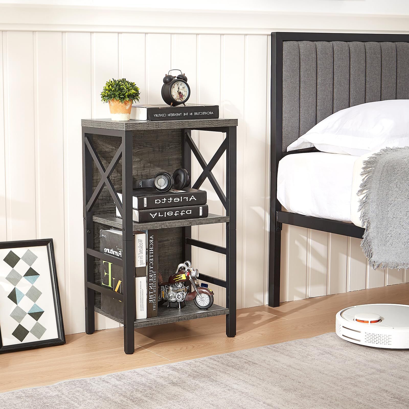 MNEETRUNG small bookcase top-view reveals compact width for small spaces
