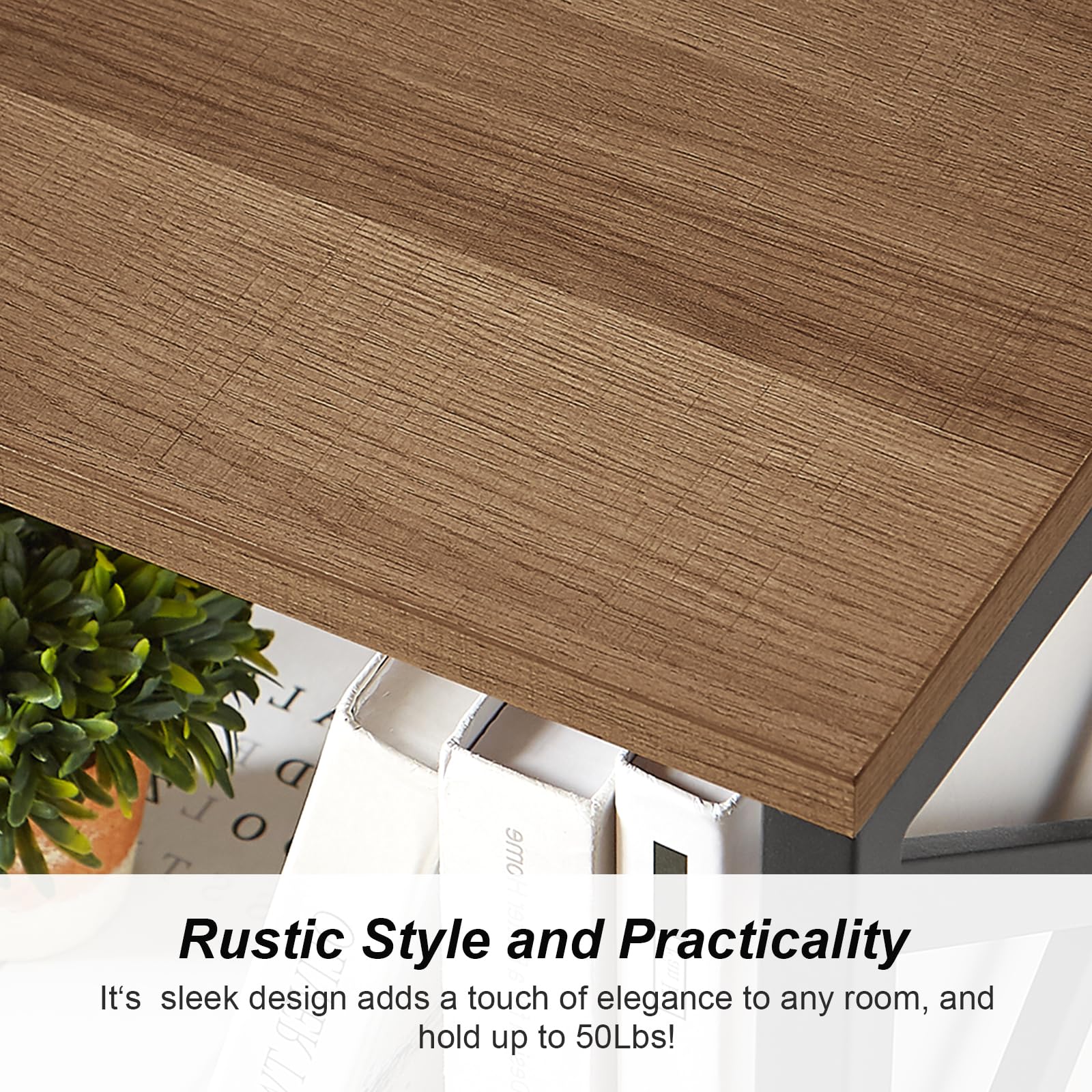 MNEETRUNG sturdy X-frame supports steady display of books and decor.