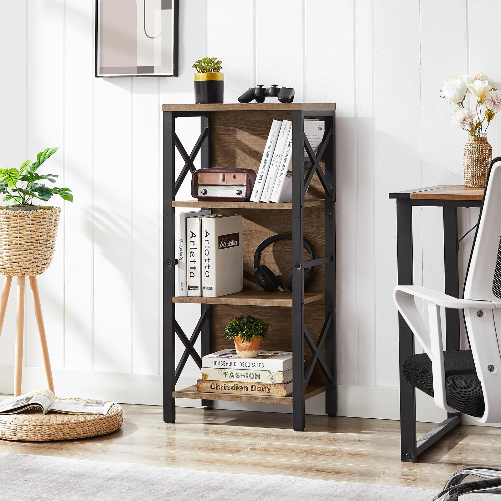 MNEETRUNG backboard bookshelf highlights decor and prevents tipping