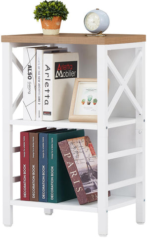 MNEETRUNG small bookshelf with three tiers for compact storage and style