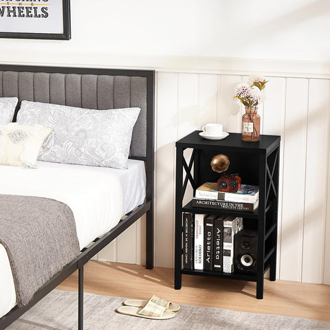 MNEETRUNG bookshelf with adjustable feet stays level on uneven floors