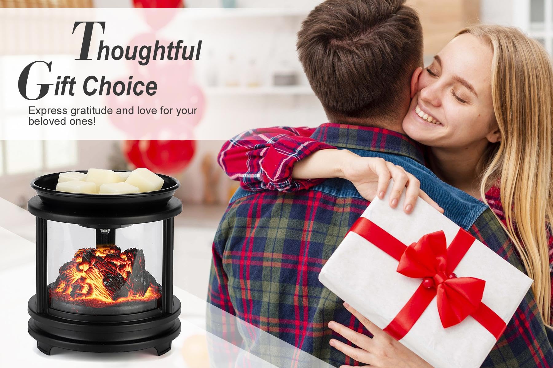 MOAFINA campfire warmer ambient glow in room setting