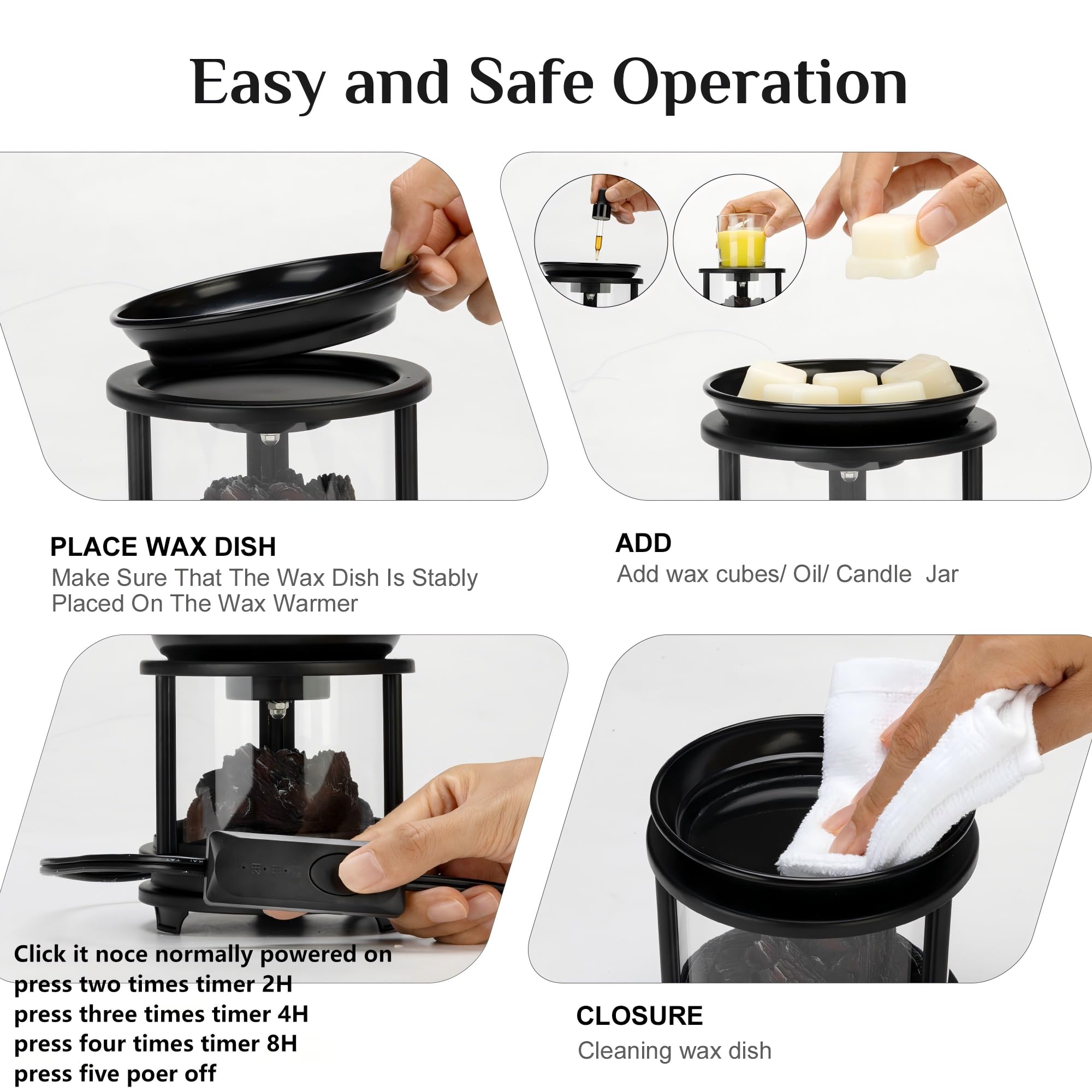 MOAFINA wax warmer with auto timer interface