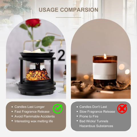 MOAFINA compact campfire wax warmer on desk