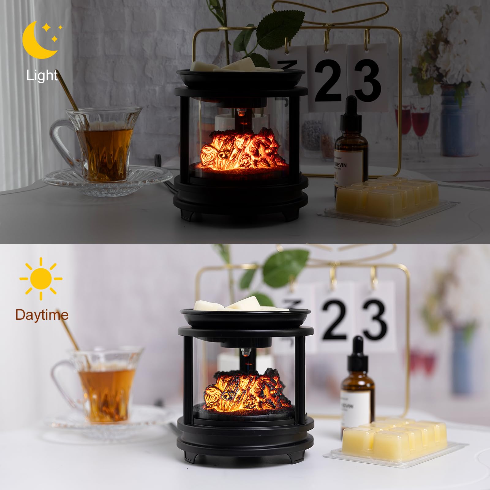 MOAFINA wax warmer with LED breathing lights creating ambience