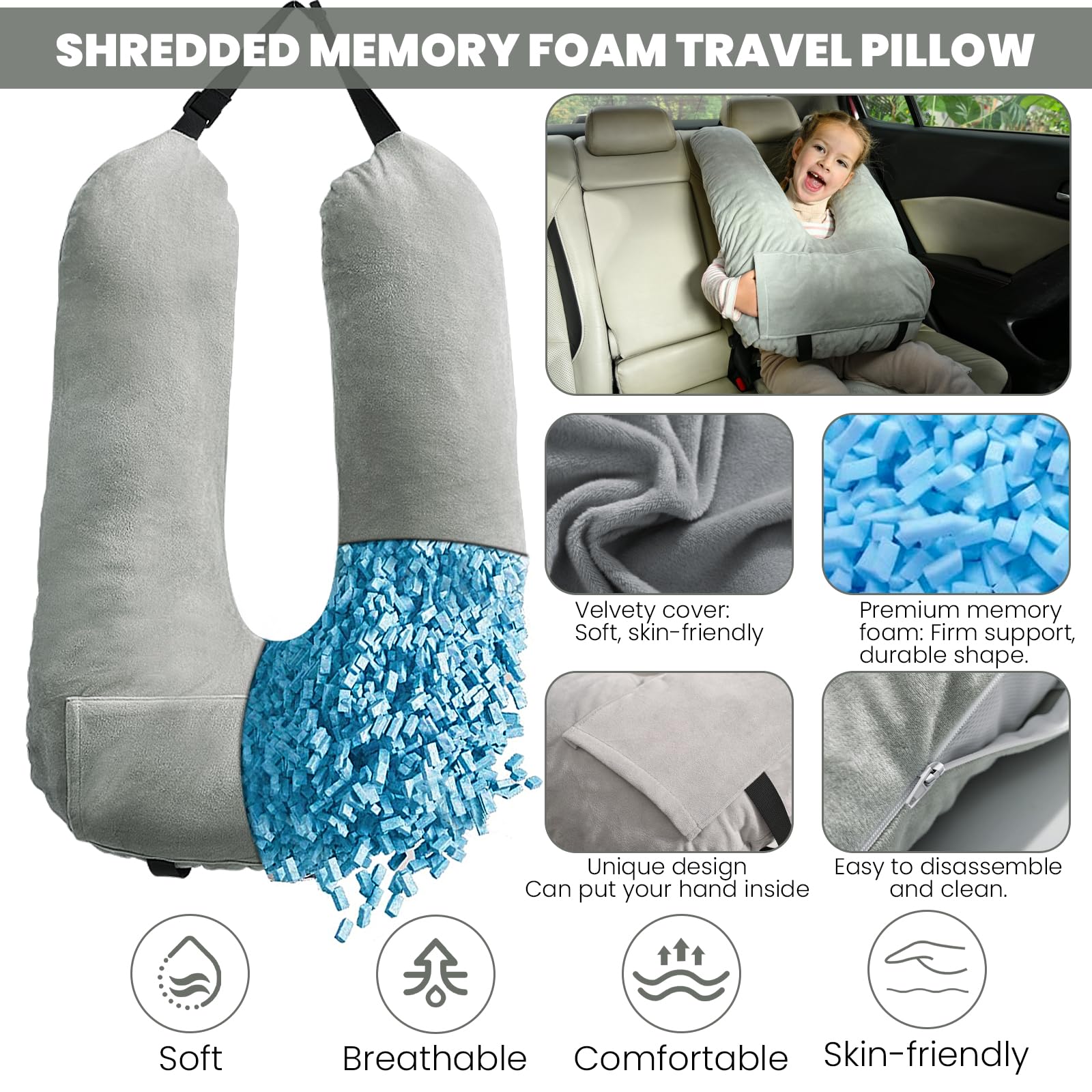 MOAOO Travel Pillow vacuum-pack packaging for easy storage