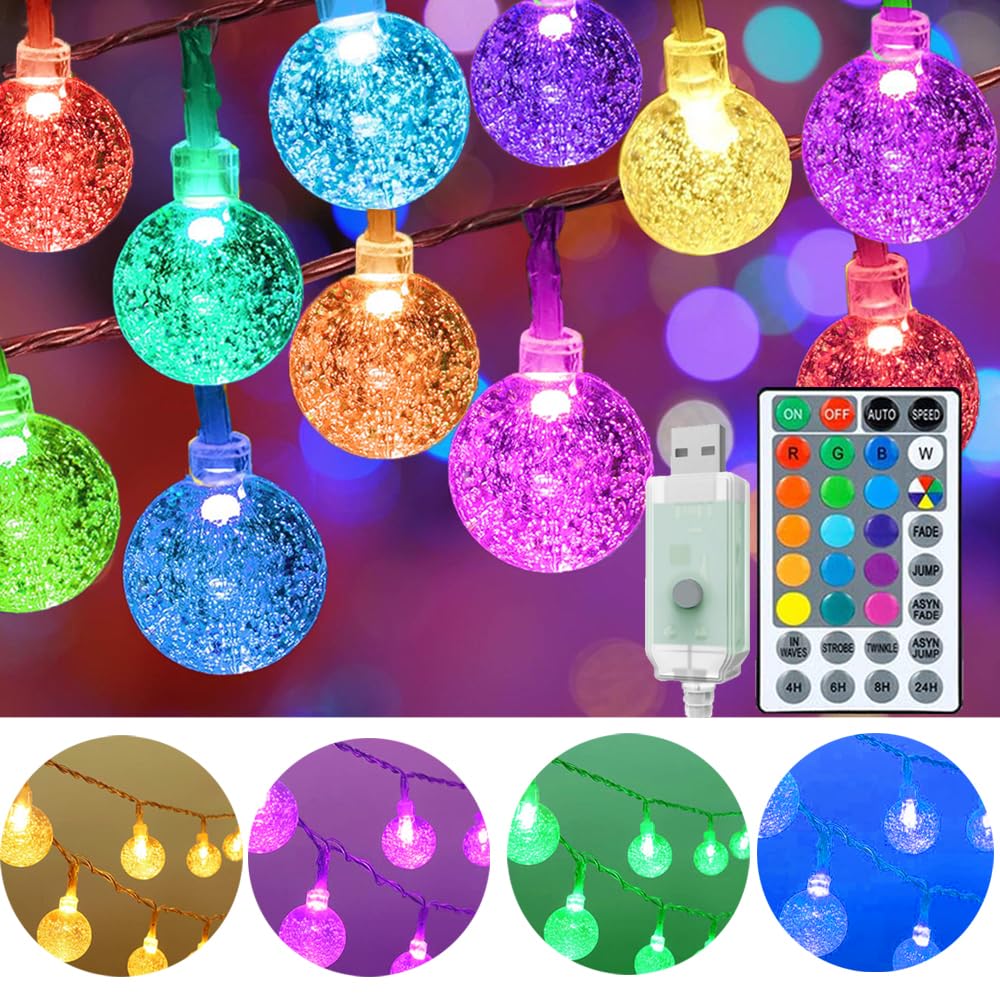 Mocalido 50ft color-changing globe lights for indoor ambient decor