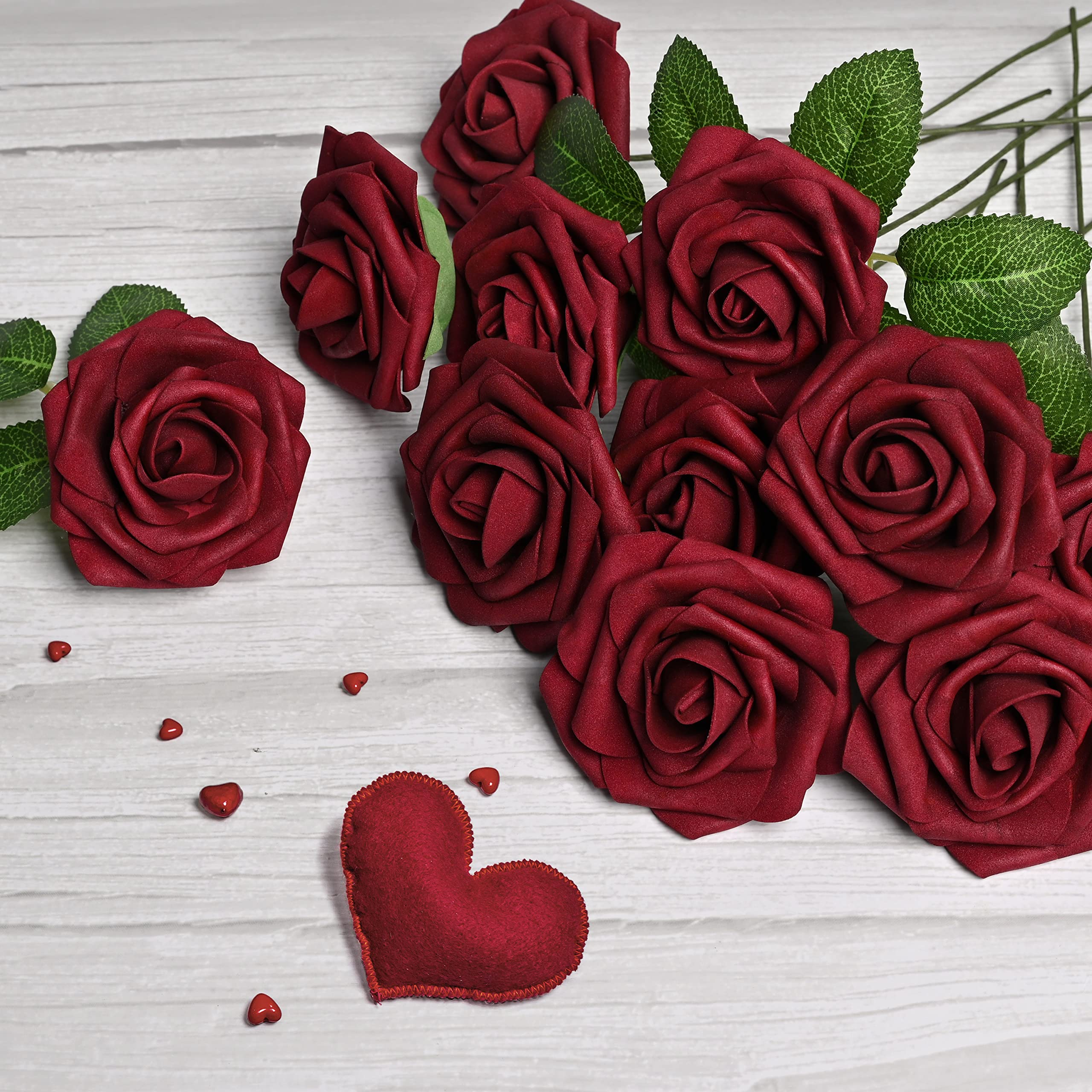 Mocoosy Burgundy rose centerpiece decoration for table settings