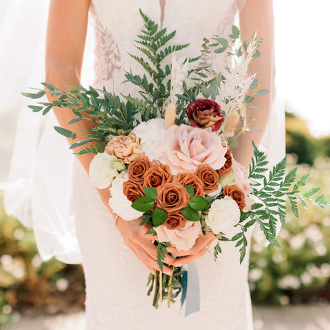 Mocoosy burnt orange rose for bridal shower decorations and accents