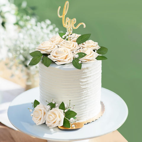 Mocoosy cream artificial wedding bouquet, ideal for DIY wedding decorations.