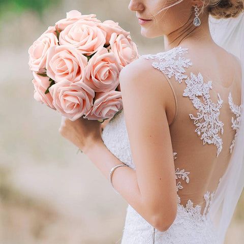 Mocoosy foam rose leaves detached view for versatile arrangement ideas.